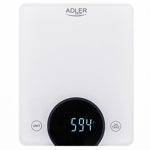 Kuchynská váha Adler - do 10 kg - LED - biela